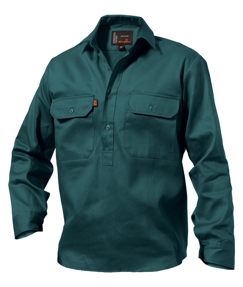 King Gee LS Closed Front Drill Shirt Workin Gear